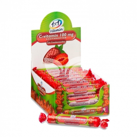 1x1 vitaday c-vitamin rágótabletta szőlőcukorral eper 17 db