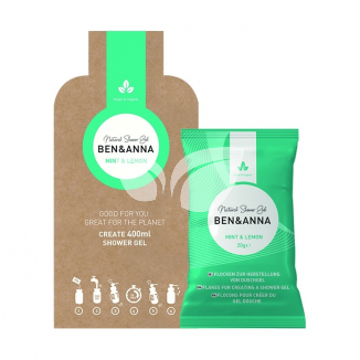Ben&anna tusfürdőpehely natúr menta és citrom (tusfürdő-adagolóhoz) 2x20g 40 g