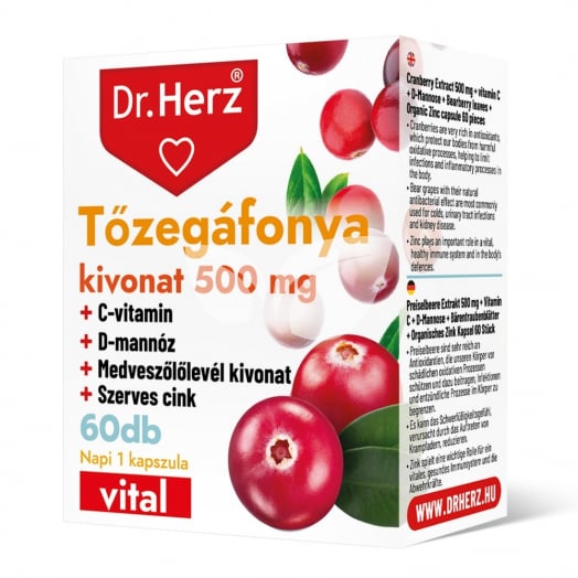 Dr.herz tőzegáfonya kivonat 500 mg kapszula 60 db