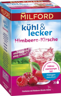 Milford kühl & lecker málna és cseresznye ízű hidegen elkészíthető gyümölcstea 20db 50 g