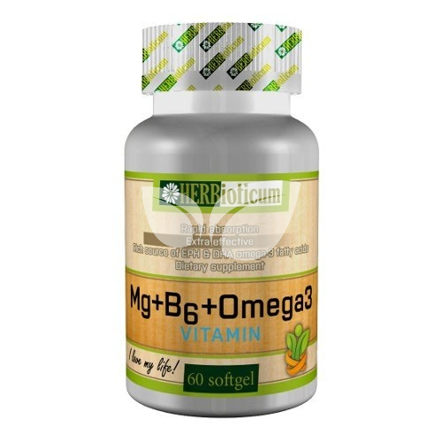 HERBioticum Mg + B6 + Omega3 lágyzselatin kapszula
