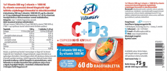1x1 Vitamin C 500 mg+D3 1000 NE +Csipkebogyó Rágótabletta 60 db - 2.