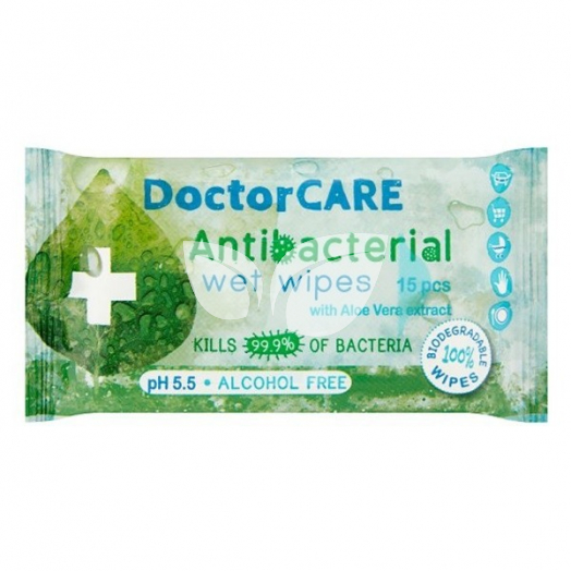 Doctor Care antibakteriális törlőkendő 15 db