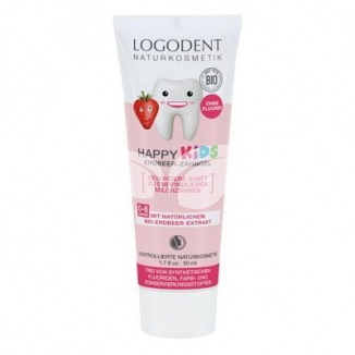 Logodent bio happy kids fluoridmentes gyermek foggél eper 50 ml