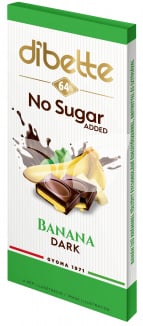 Dibette nas banán ízű krémmel töltött étcsokoládé hozzáadott cukor nélkül édesítőszerekkel 80 g