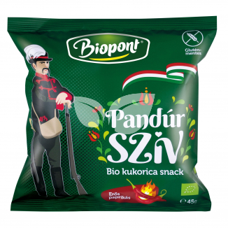 Biopont bio kukorica snack pandúr szív erős paprikás ízesítéssel 45 g