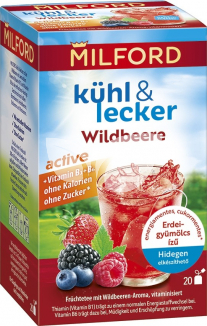 Milford kühl & lecker active erdei gyümölcs ízű hidegen készíthető gyümölcstea 20db 50 g