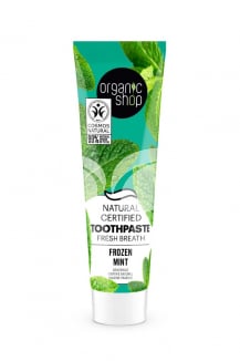 Organic Shop bio “frozen mint “ minősített fehérítő fogkrém mentával és szénnel 100 g