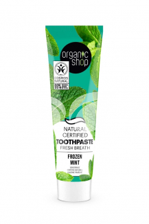 Organic Shop bio “frozen mint “ minősített fehérítő fogkrém mentával és szénnel 100 g