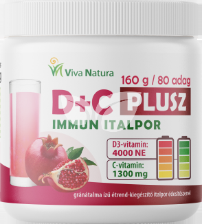 Viva natura d+c plusz gránátalma ízű étrend-kiegészítő immun italpor 160 g