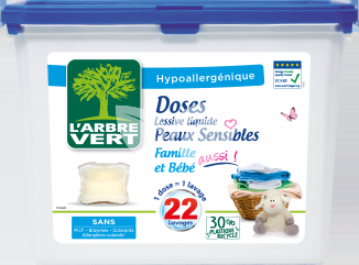 Larbre Vert folyékony mosószer kapszula érzékeny bőrre családbarát 22db 581 g