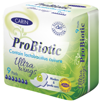 Carin probiotic ultravékony szárnyas intimbetét 9 db