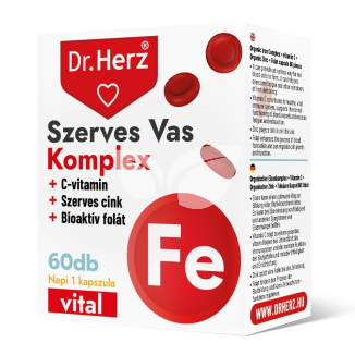 Dr.herz szerves vas komplex+c-vitamin+szerves cink+folát kapszula 60 db