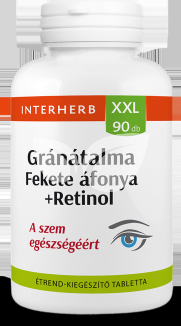 Interherb xxl gránátalma és fekete áfonya+retinol tabletta 90 b