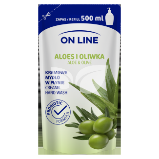 On Line folyékony krémszappan utántöltő aloe vera és olíva 500 ml