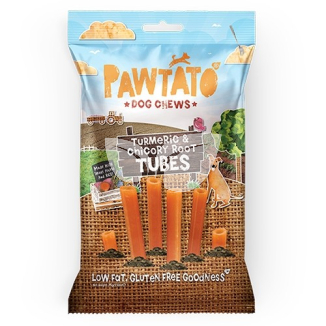 Pawtato Tubes vegán jutalomfalat kurkuma és cikóriagyökér 90 g